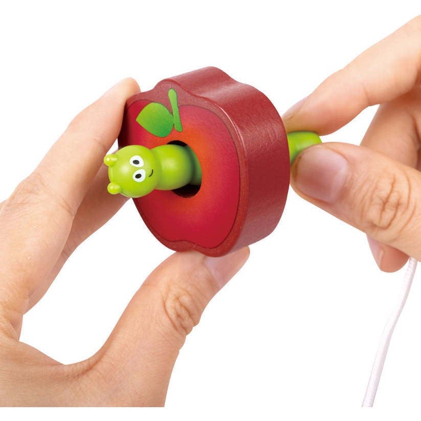 Hape: Caterpillar Fruit Feast Set - 14pc Wooden Stringing Toy