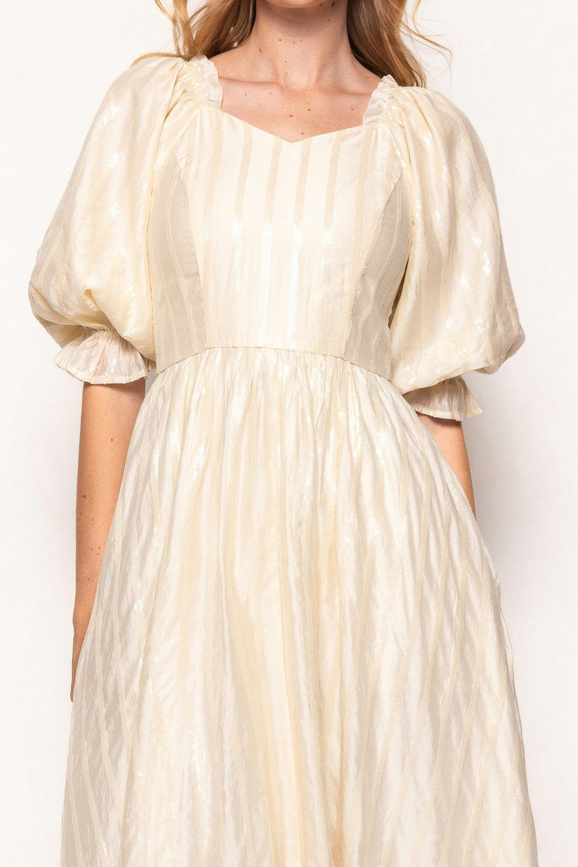 Tindra Dress in Cream Sequin