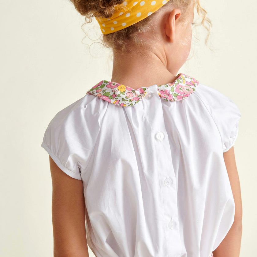 Made With Liberty Fabric Girls blouse Rose