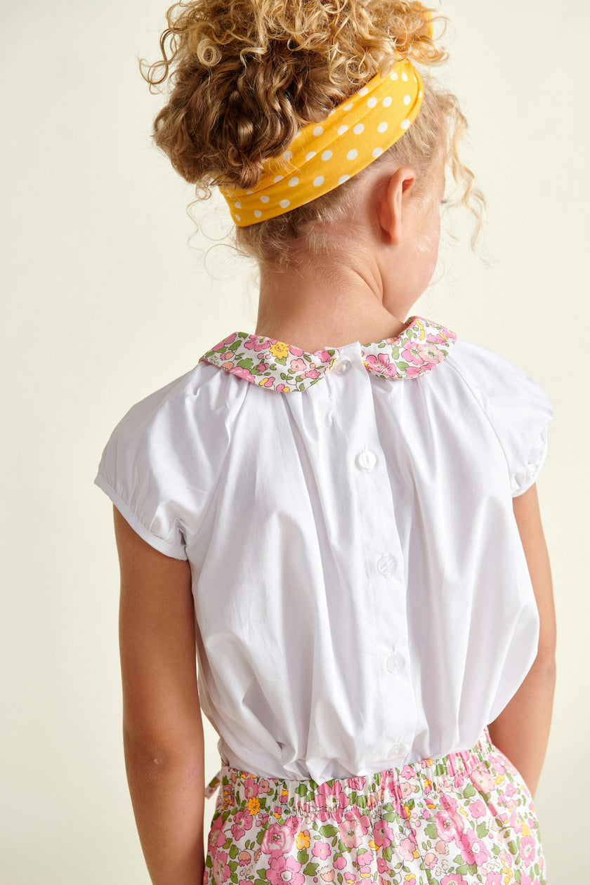 Made With Liberty Fabric Girls blouse Rose