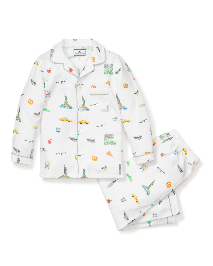 Kid's Twill Pajama Set in New York! New York!