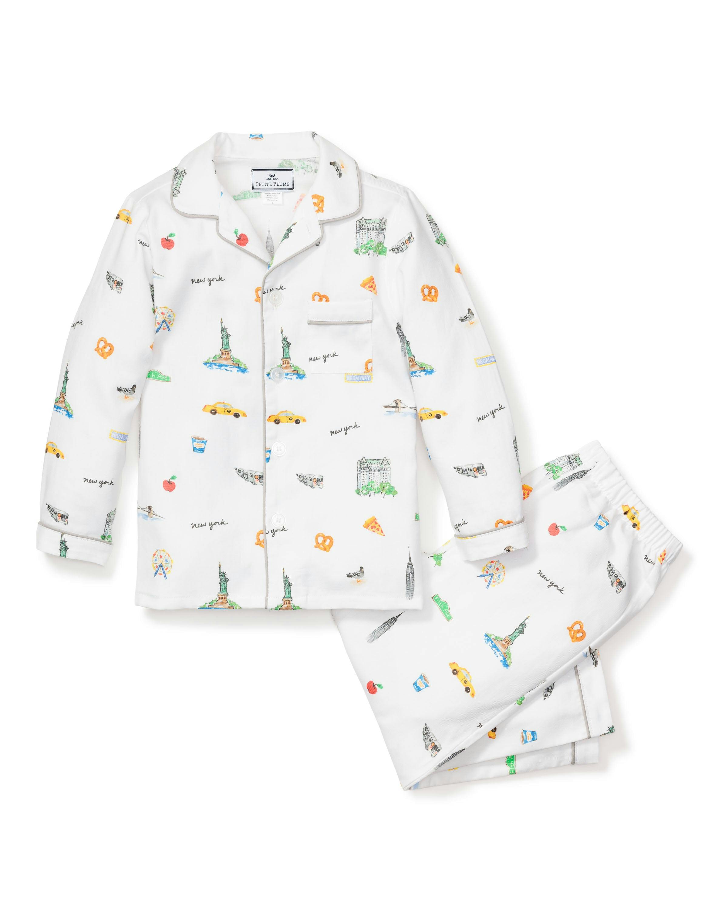 Kid's Twill Pajama Set in New York! New York!