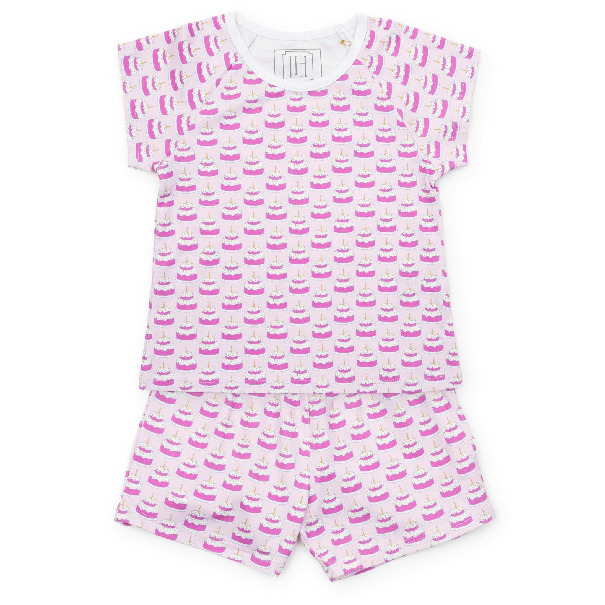 Emery Girls' Short Set - Birthday Cake Pink