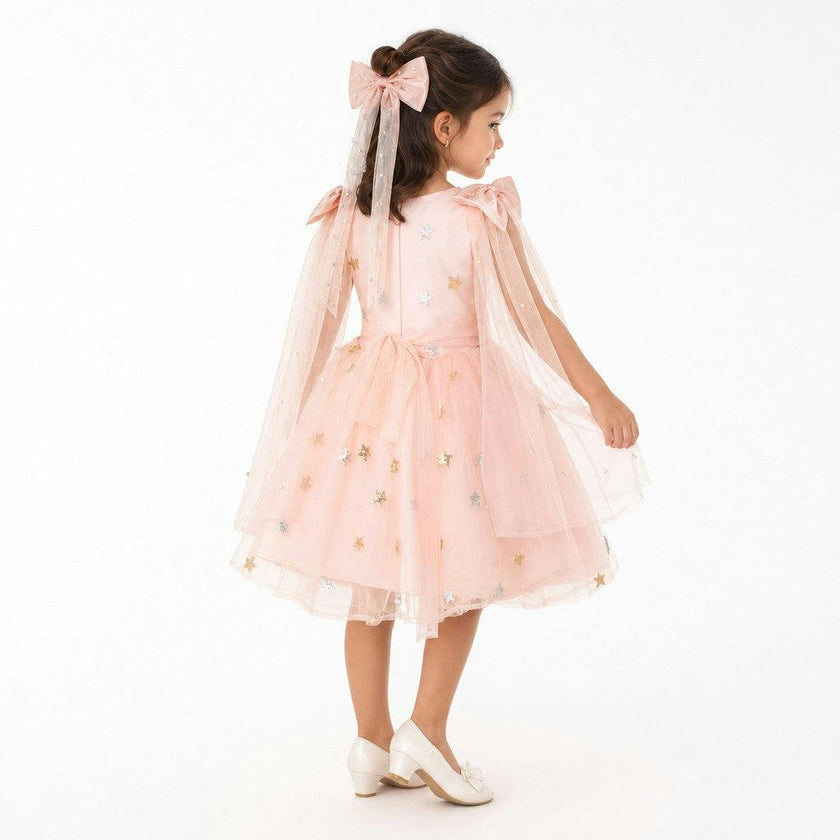 Twinkle Star Blush Pink Sequin Birthday Dress for Girls