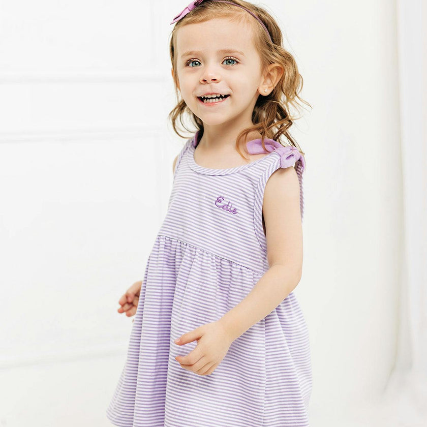 Custom Embroidered Stripe Dress