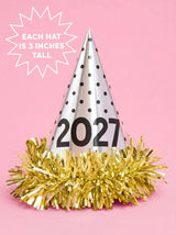 2027 NYE Mini Party Hats - 10 paper cone hats