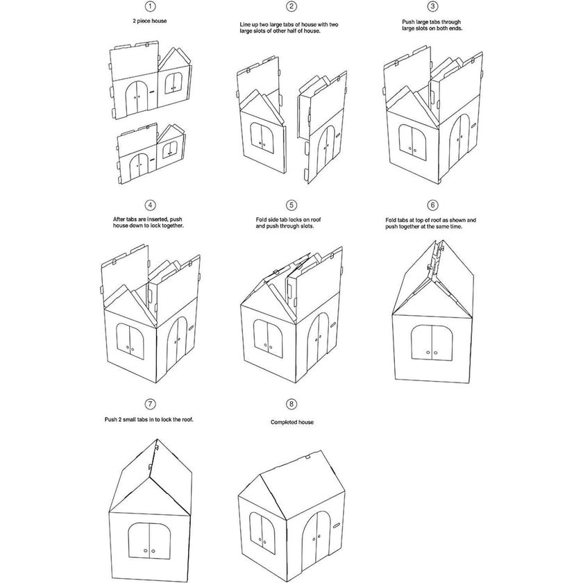 Cardboard Coloring Playhouse Gingerbread House - Kids Art & Craft