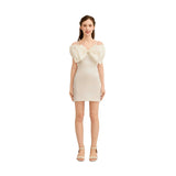 White Bachma Bow Mini Dress