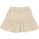 Printed Gauze Tired Ruffle Hem Short Skirt