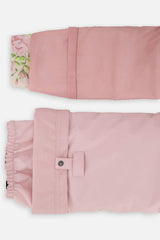 Two Piece Play Snowsuit Pink Minit Flower Print With Pink Pants