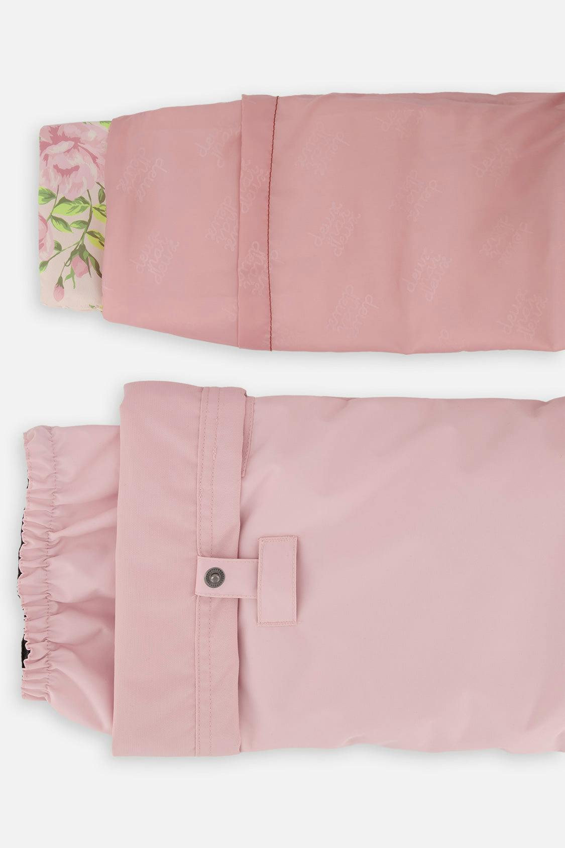 Two Piece Play Snowsuit Pink Minit Flower Print With Pink Pants