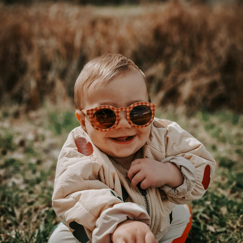 Classic | Sustainable Sunglasses | Plant-Based Bendable Polarized - Baby | 0-2 Y | Sunset Gingham