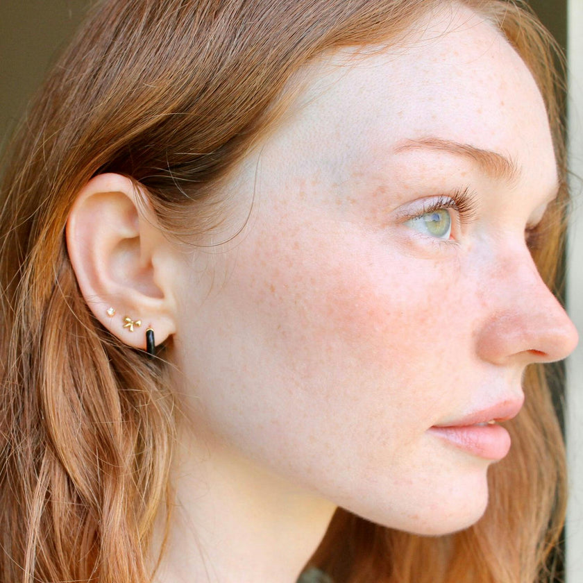 Enamel Huggie Hoop Earrings