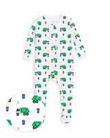The Organic Zipper Footie [Recycling Trucks]