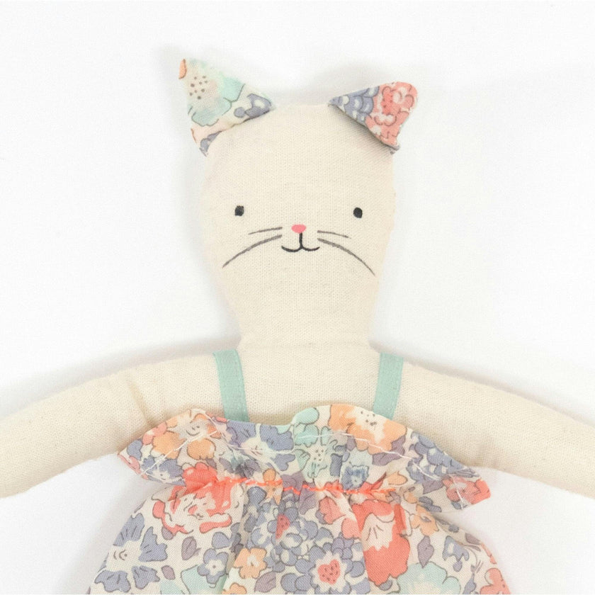 Floral Kitty Mini Suitcase Doll