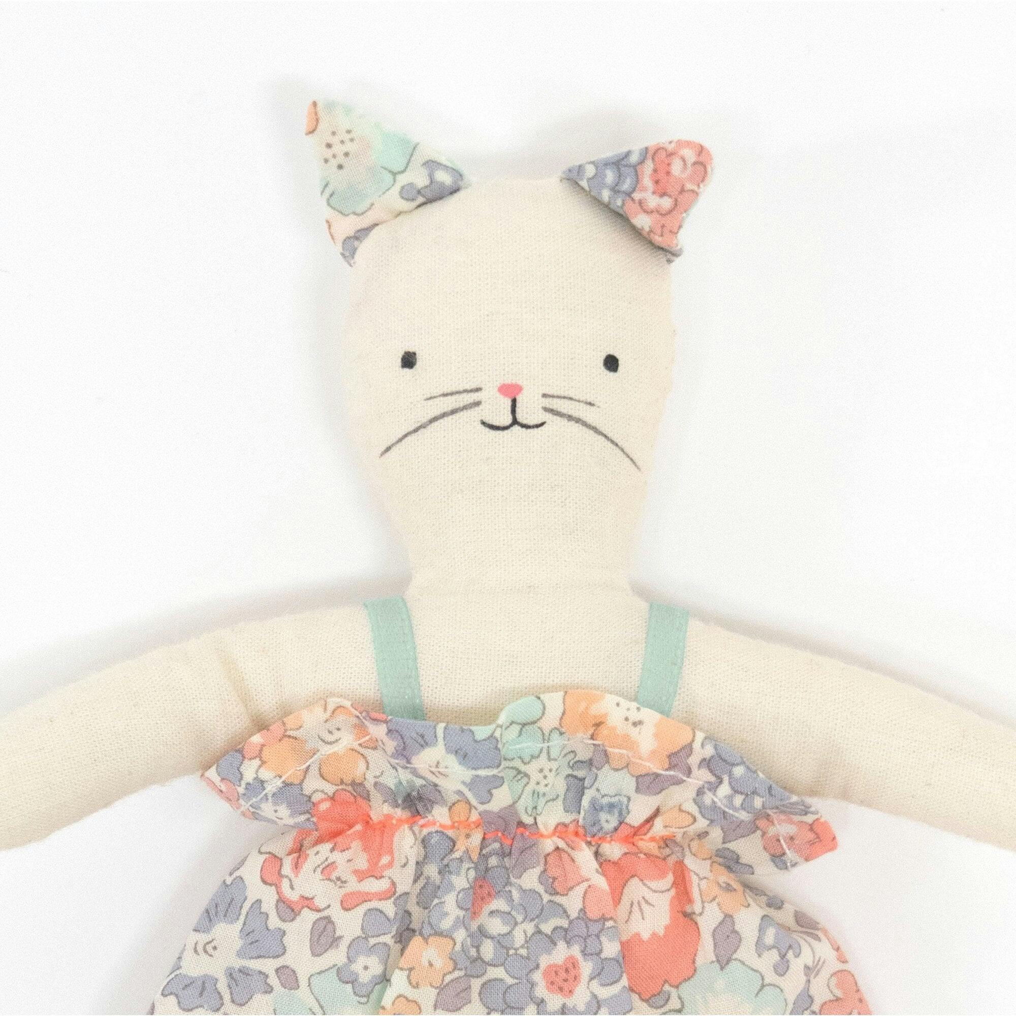 Floral Kitty Mini Suitcase Doll