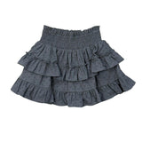 Girls Ruffled Skirt in Stormy Blue