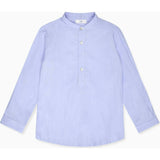 Nicky Hilton x La Coqueta Blue Stripe Nicholai Long Sleeve Boy Shirt