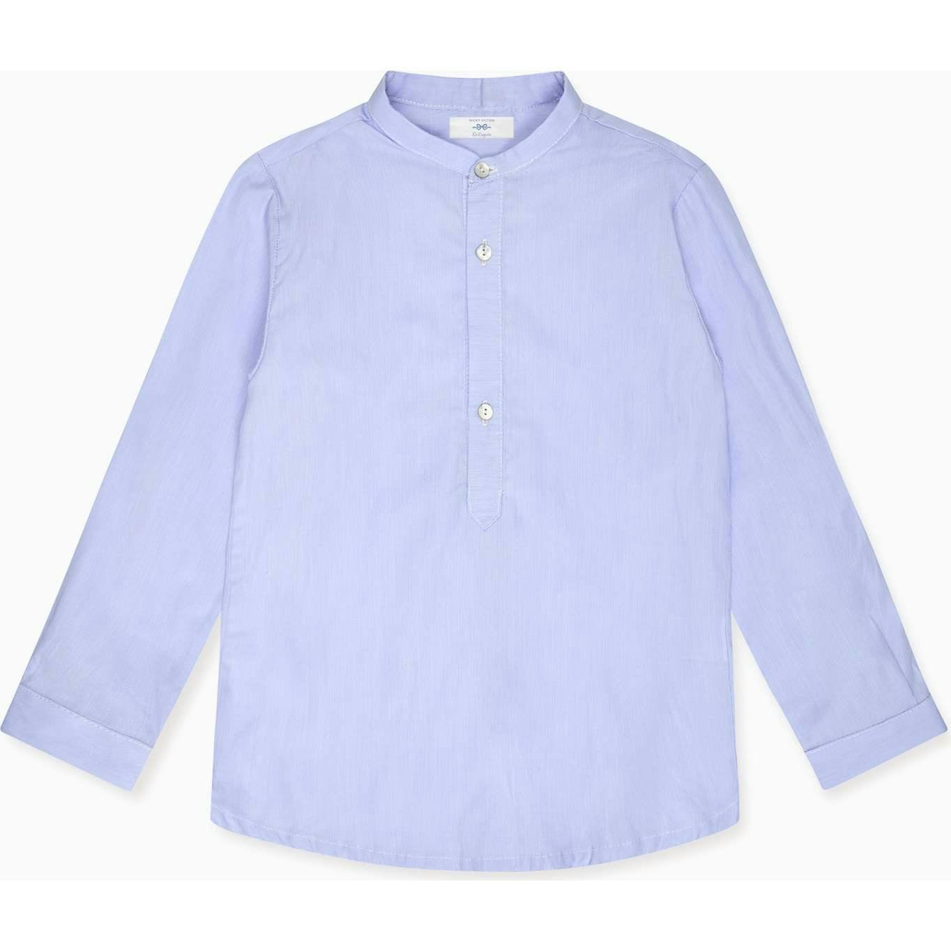 Nicky Hilton x La Coqueta Blue Stripe Nicholai Long Sleeve Boy Shirt