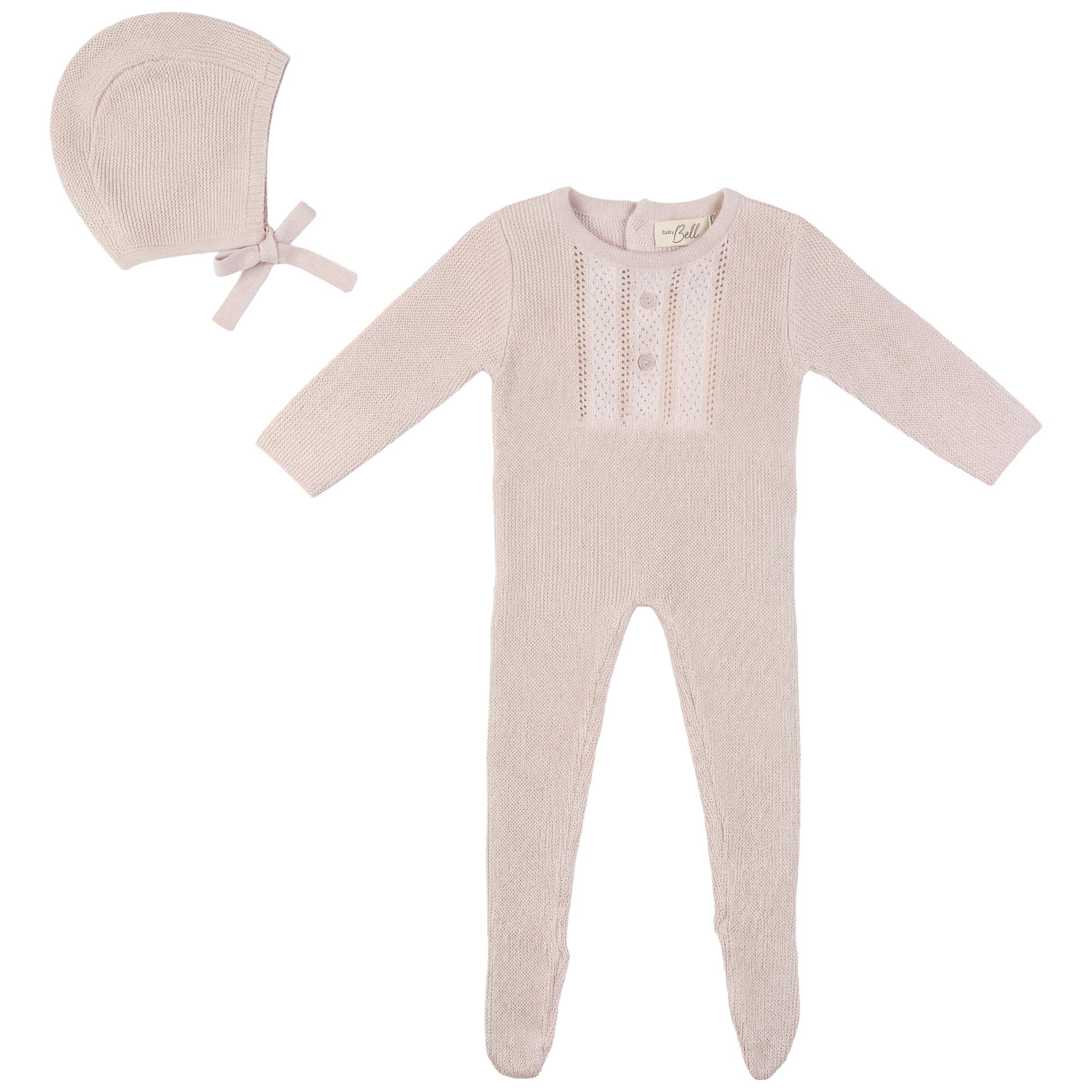 Striped Pointel knit Onesie