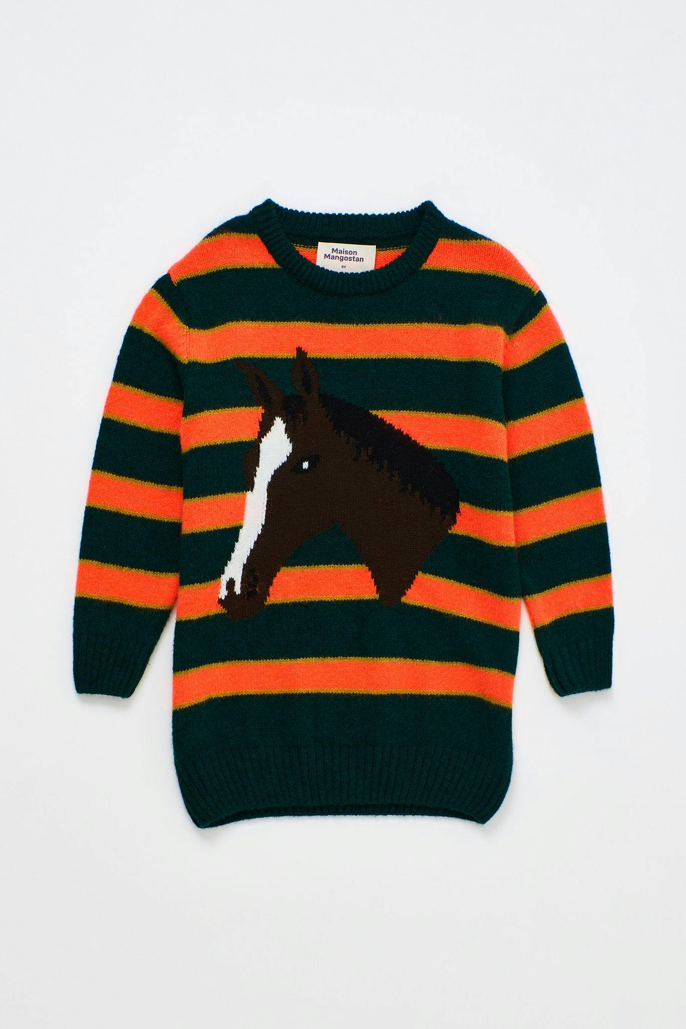 HORSE KNITTED JERSEY GREEN