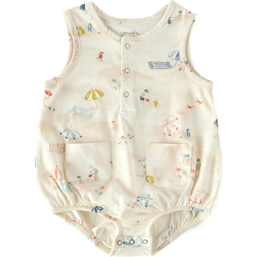 Print Sleeveless Billowy Fit One-Piece, Multi