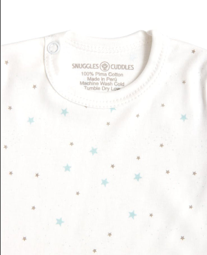 Stars Print Long Sleeve Bodysuit | 100% Peruvian Pima Cotton