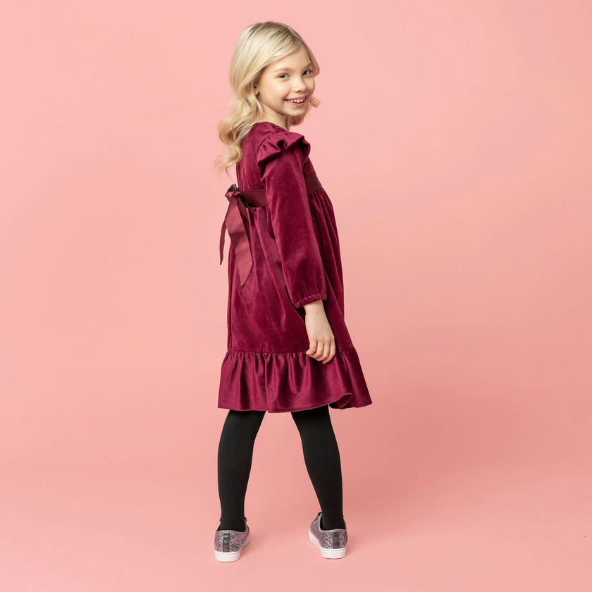 Chloe Velvet & Satin Bow Party Dress