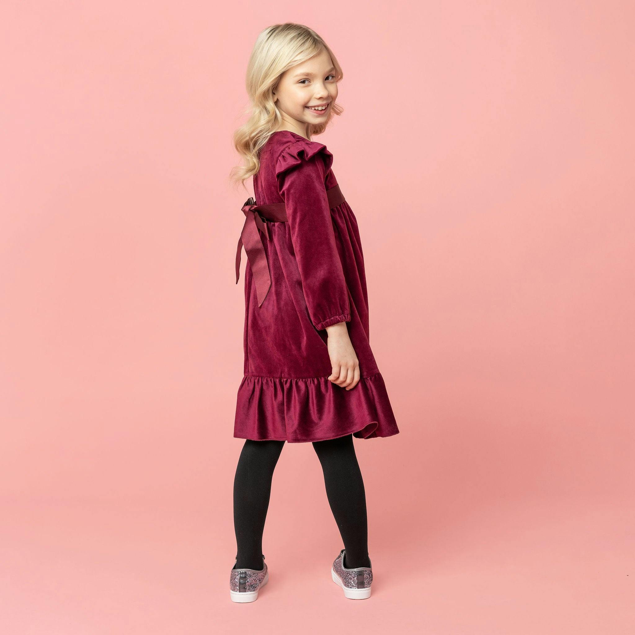 Chloe Velvet & Satin Bow Party Dress