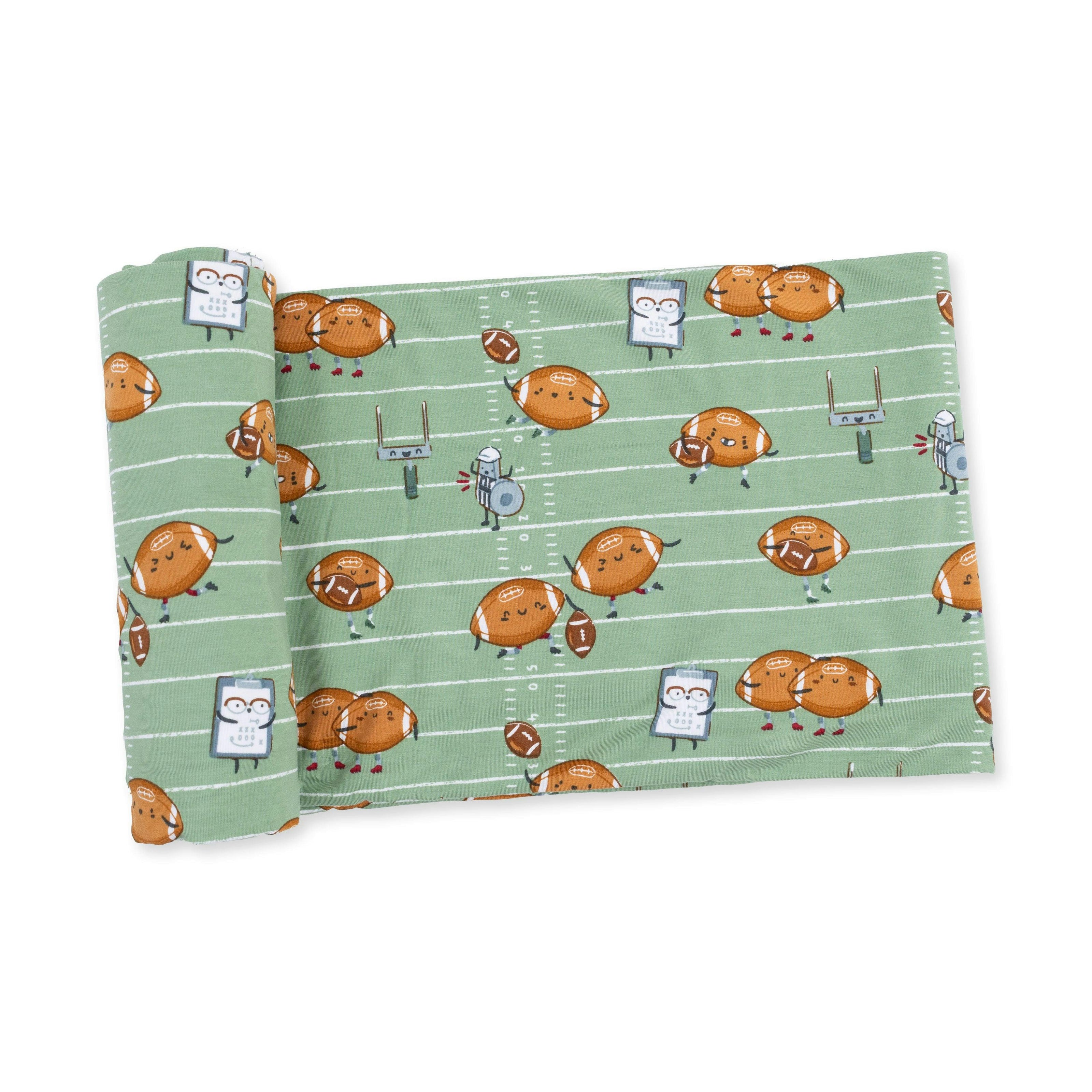 Footballs Playing Football - Swaddle Blanket