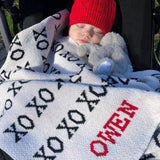 Custom Personalized Baby Sustainable Knit Throw Blanket - Typewriter