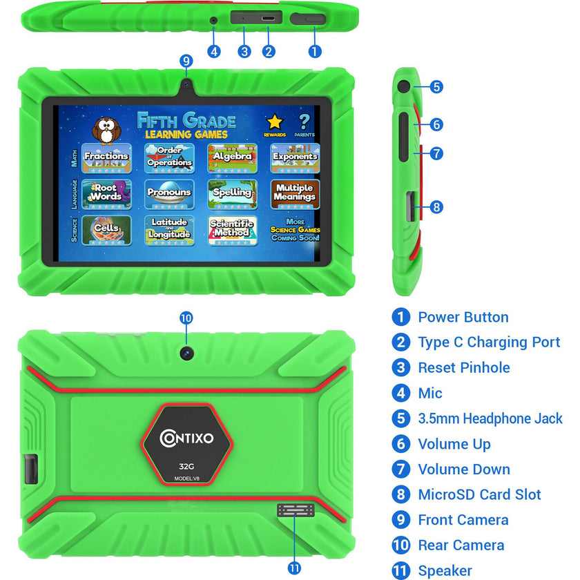 Contixo V8 32GB 7"" Kids Contixo Academy Tablet