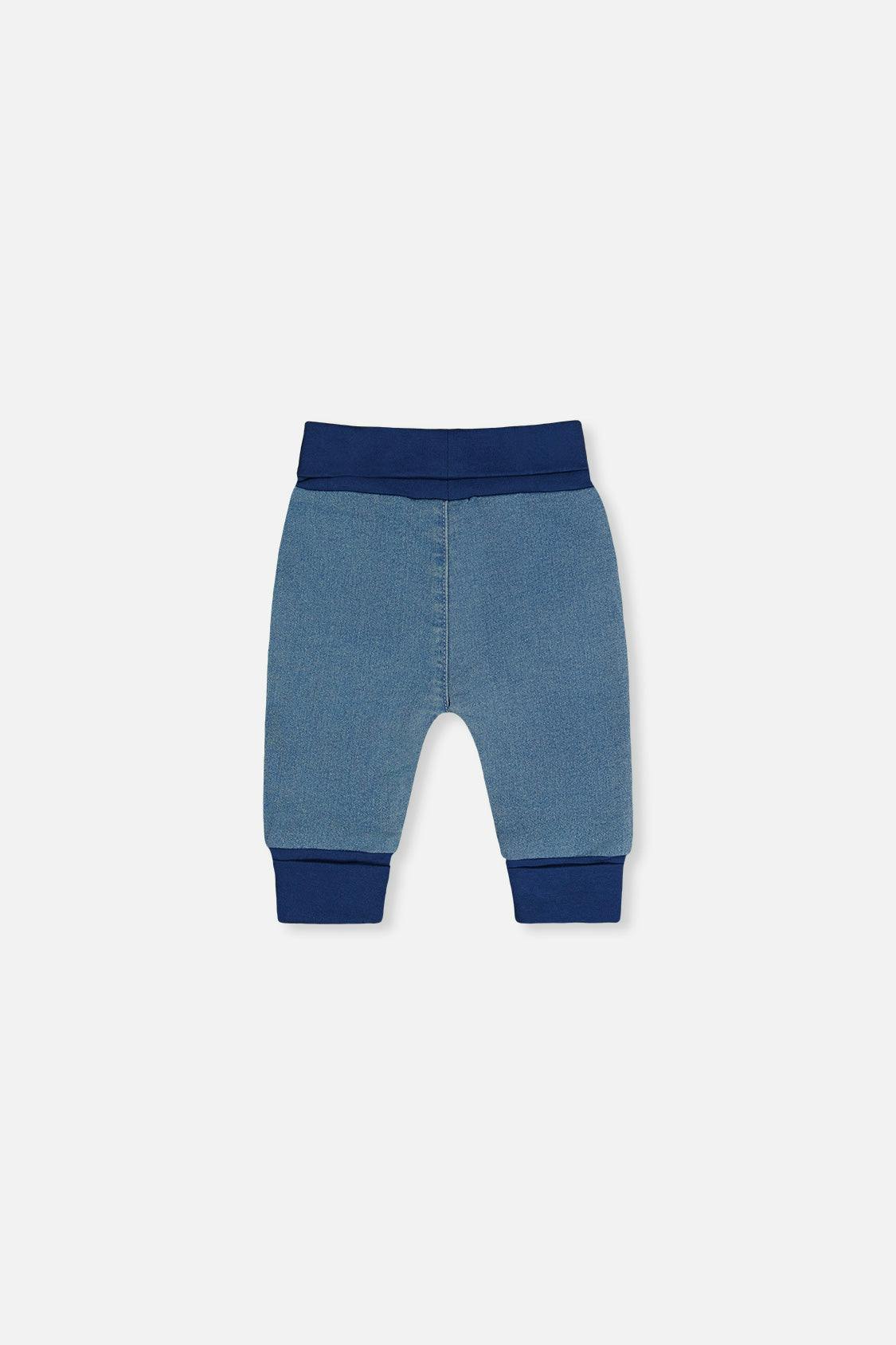 French Terry Denim Evolutive Pants Light Blue Denim