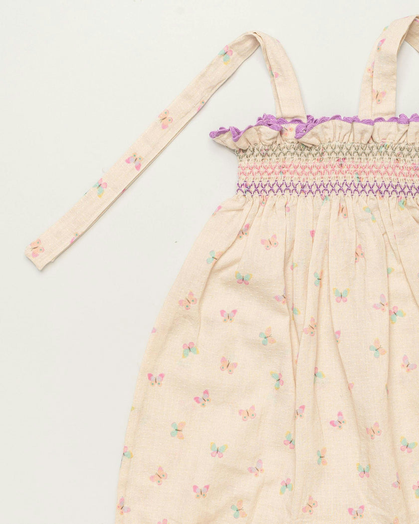Audrey Overall Baby Romper - Butterfly print