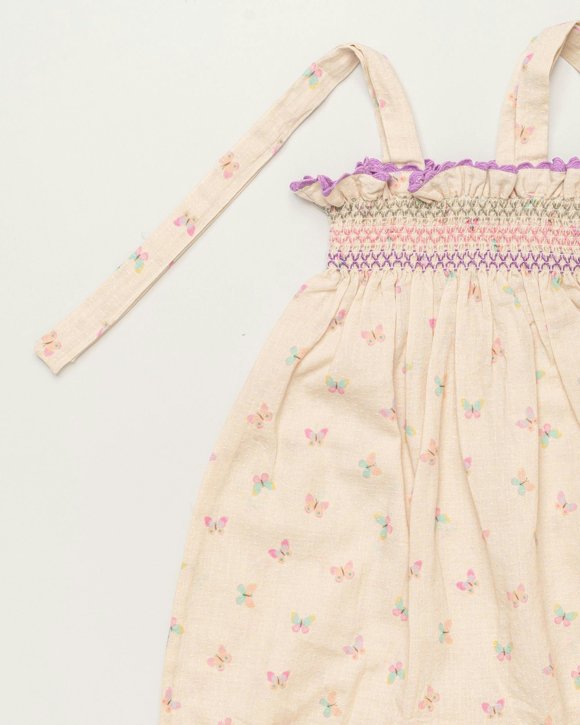 Audrey Overall Baby Romper - Butterfly print