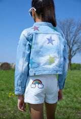 Crystal Rainbow Stars Denim Jacket