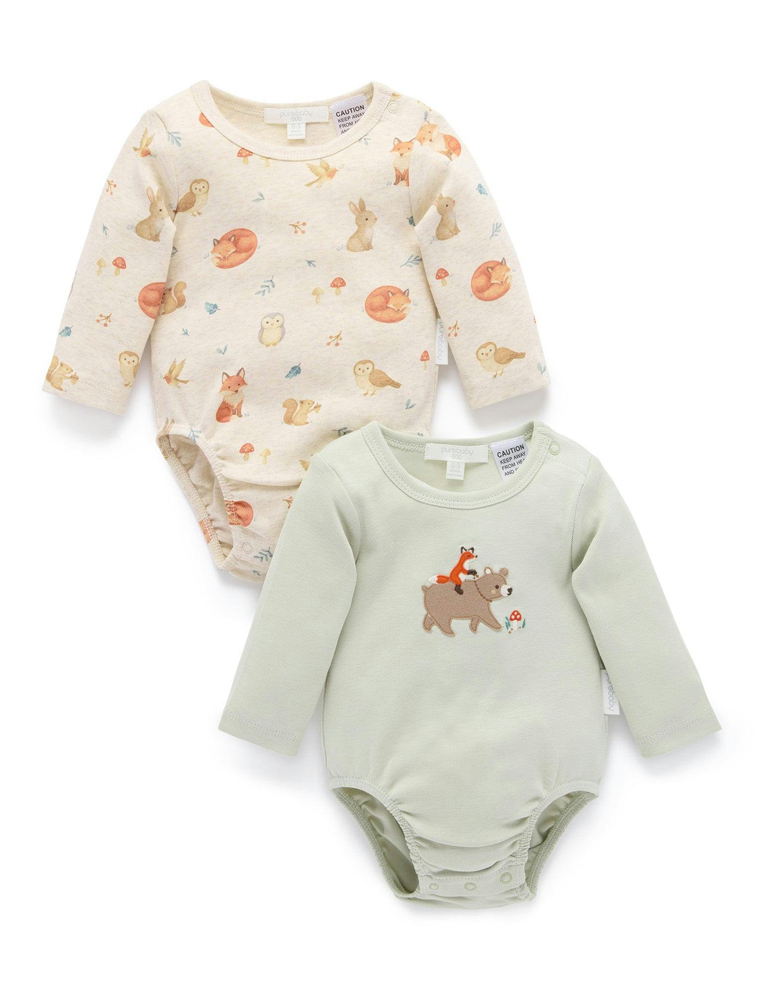 2 Pack Bodysuit Woodland Print