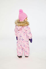 Baby One Piece Snowsuit Adapted For Car Seats Pink Mini Flower Print