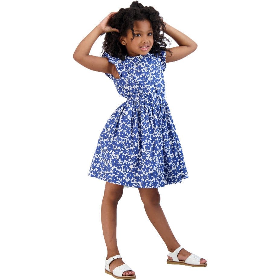 Juniper Button Front Dress, Blue