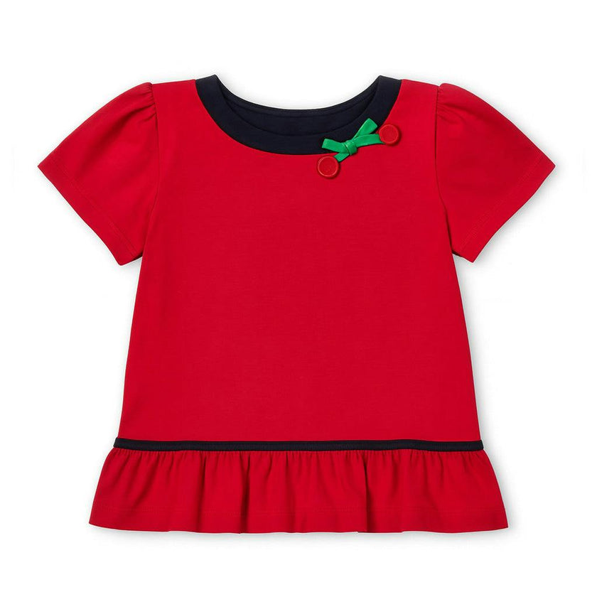 Bubble Sleeve Top With Cherries