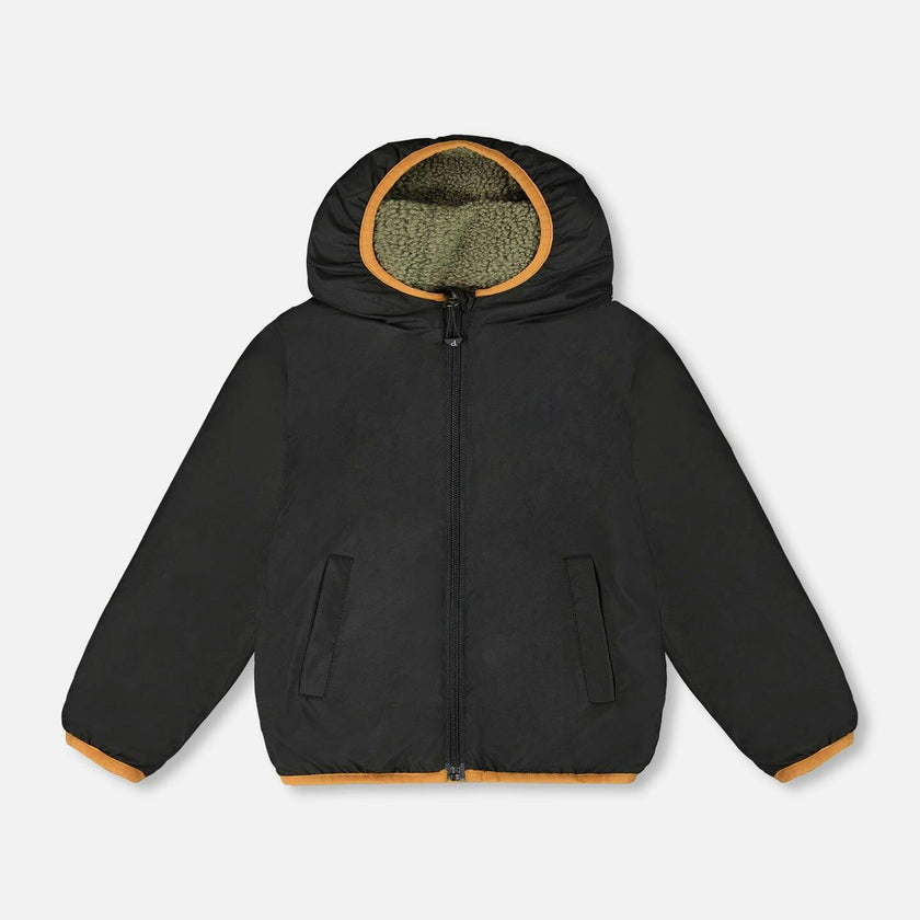 Reversible Mid-Season Sherpa Jacket Khaki