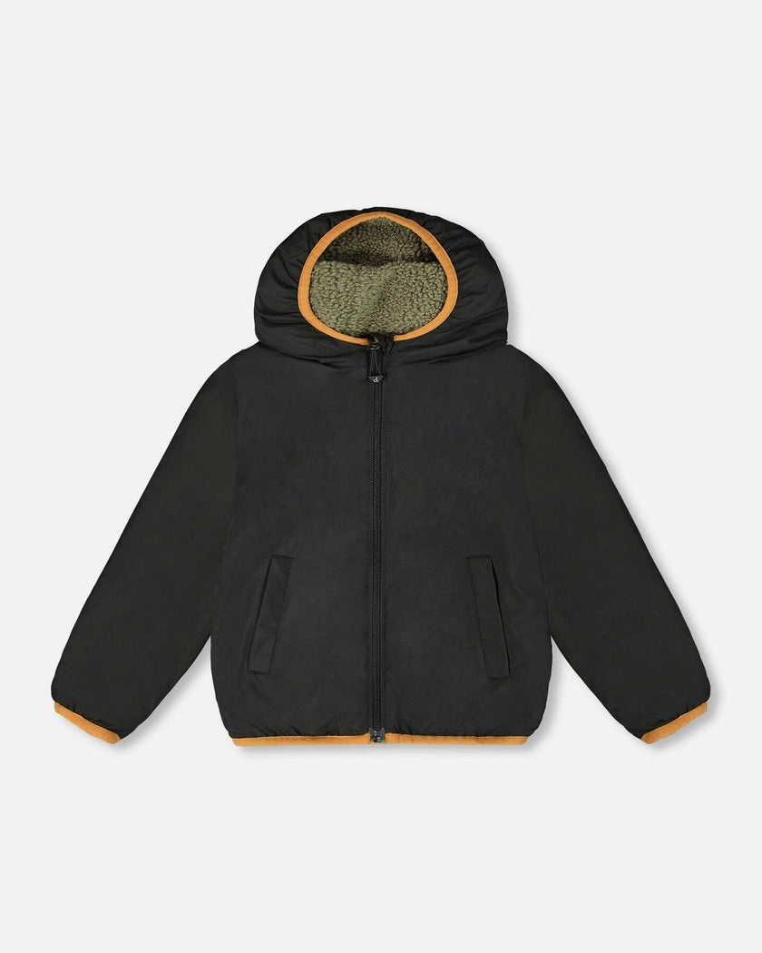 Reversible Mid-Season Sherpa Jacket Khaki