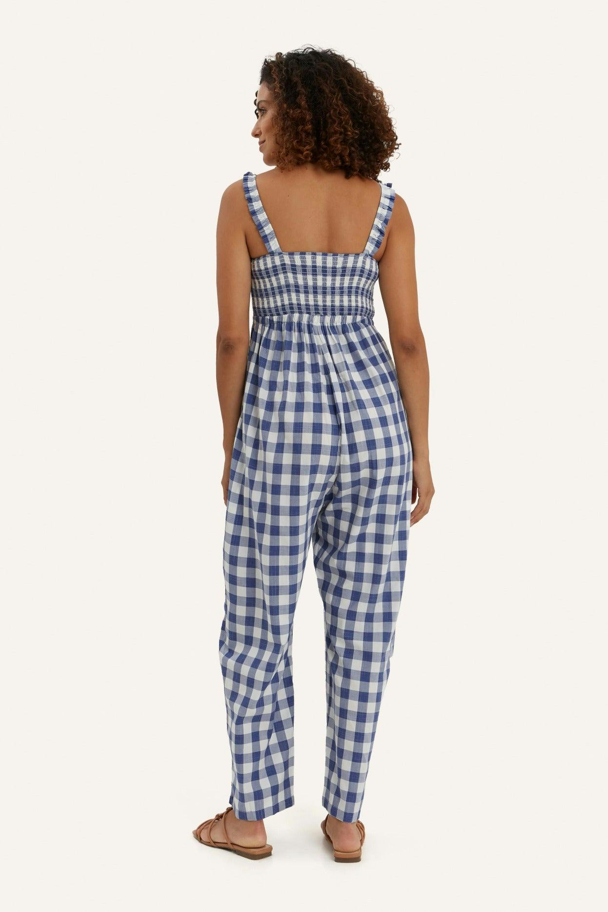 Women's Maternity Marais Smocked Bust Sleeveless Strap Jumpsuit