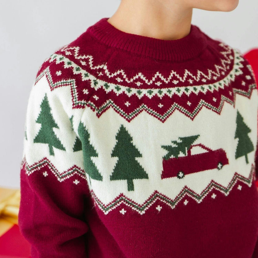 Christmas Truck Fair Isle Sweater