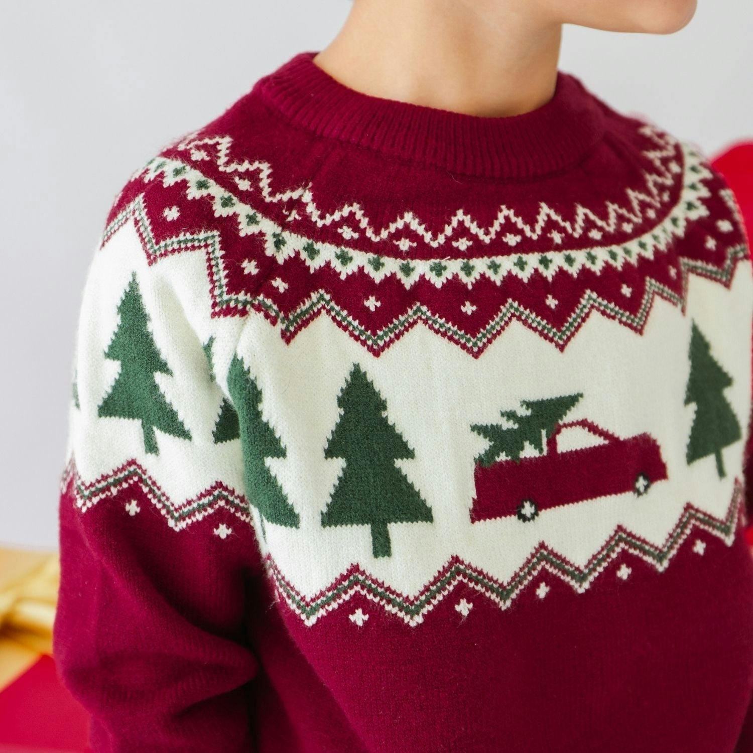 Christmas Truck Fair Isle Sweater