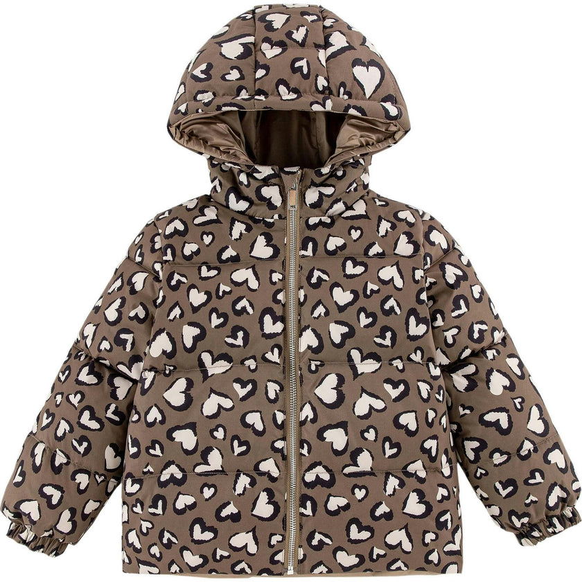 Alex Reversible Puffer Leopard Hearts