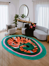 Oval Tiger Area Rug by Lu Yang