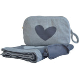 Hearts Reversible Blanket Travel Set