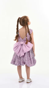 Purple Ainsley Sequin Bow Dress