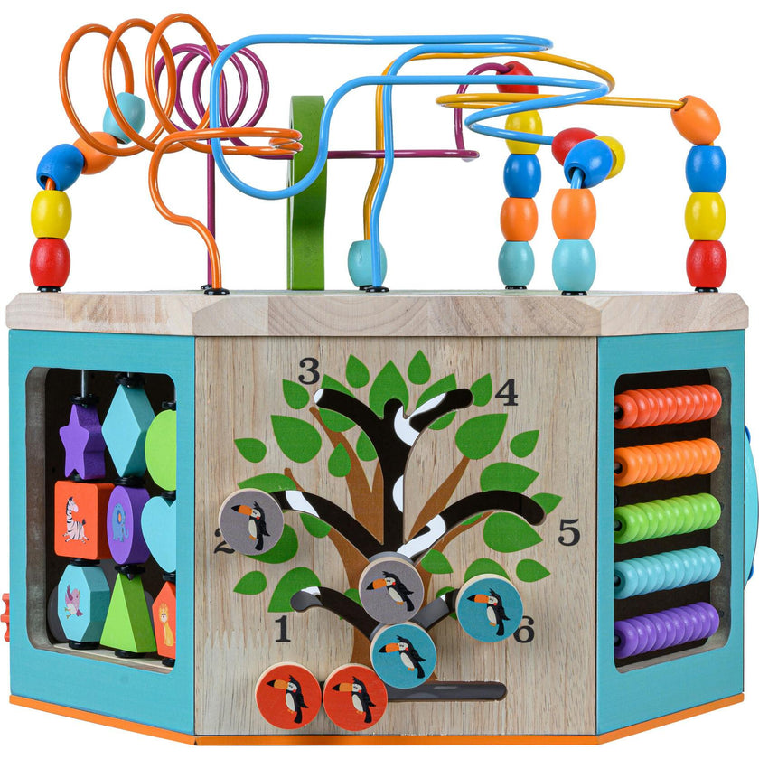 Preschool Play Lab Large Wooden Activity Learning 7-side Cube